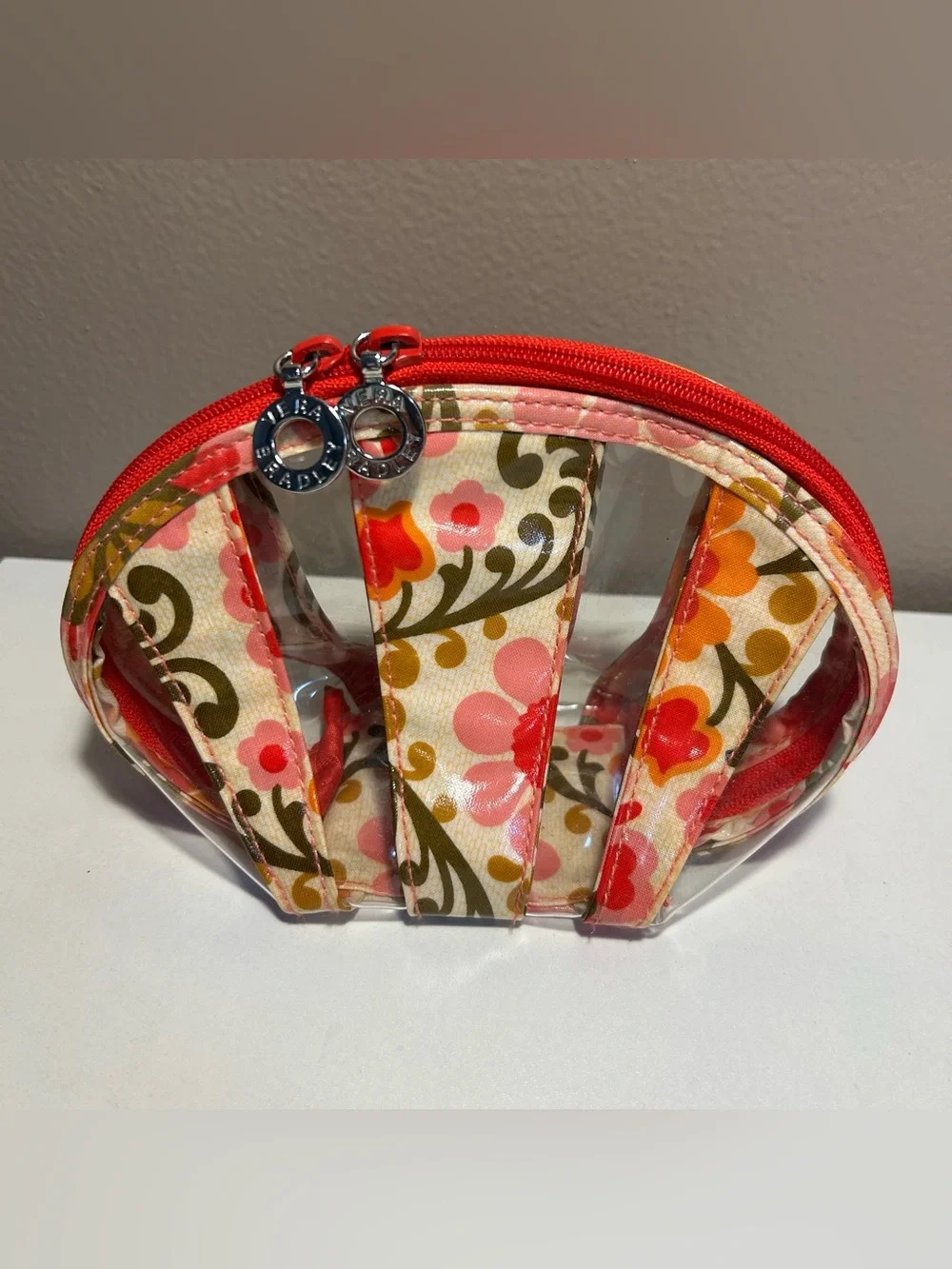 Vera Bradley Floral Clear Seashell Makeup Pouch Floral Plastic